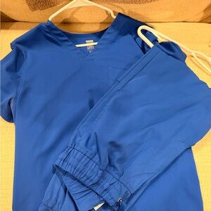 Men's Blue Scrub Set (M top/S bottom)